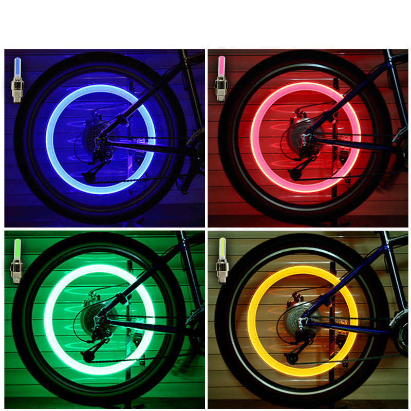 Neon Lights Tyre Wheel Valve Cap Light LED Car Tire Valve Caps Air Cover Tire Rim Valve Wheel Stem Cap Bike Light