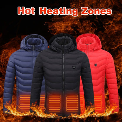 Heated Jacket Coat USB Electric Jacket Cotton Coat Heater Thermal Clothing Heating Vest Men's Clothes Winter