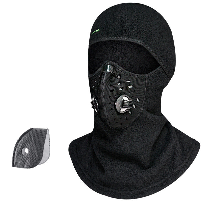 Winter warm hooded bike riding mask