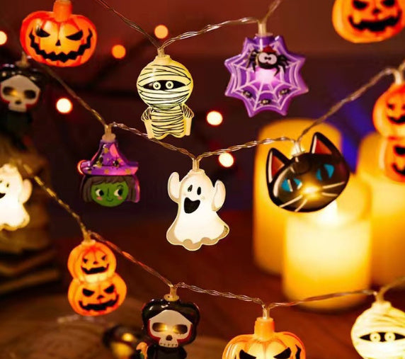 Halloween Ghost Festival Atmosphere Festival LED Pumpkin Bat Decorative Lights