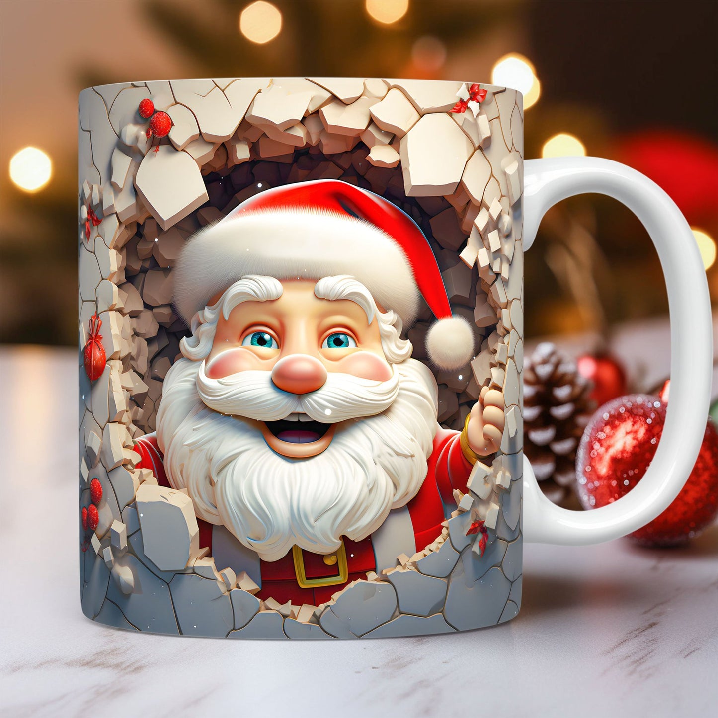 Christmas Ceramic Mug Unique Space Design Snowman Santa Coffee Cup Tea Milk Mug Christmas