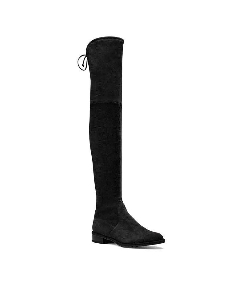 Boots flat elastic long boots high leg boots