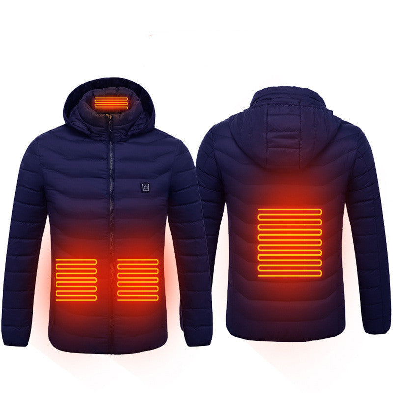 Heated Jacket Coat USB Electric Jacket Cotton Coat Heater Thermal Clothing Heating Vest Men's Clothes Winter