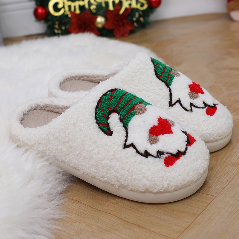 Santa Claus Home Slippers Couple Indoor Floor Bedroom Slipper Christmas Warm Shoes Women Men