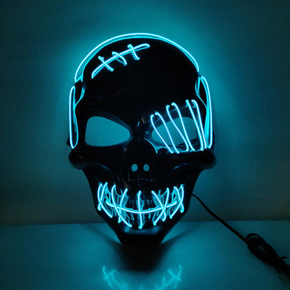 Mask Scar One-eyed Pirate Mask Bloody Horror Cold Light Halloween Mask Led Glowing Mask