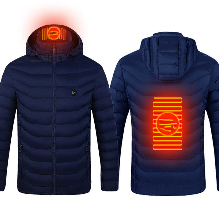 Heated Jacket Coat USB Electric Jacket Cotton Coat Heater Thermal Clothing Heating Vest Men's Clothes Winter