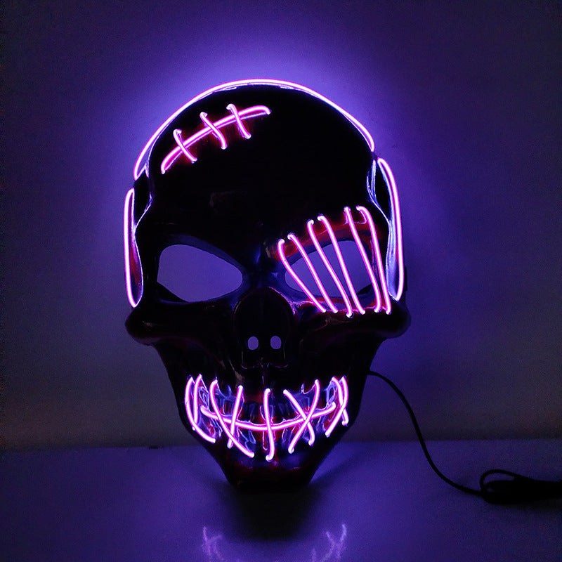 Mask Scar One-eyed Pirate Mask Bloody Horror Cold Light Halloween Mask Led Glowing Mask