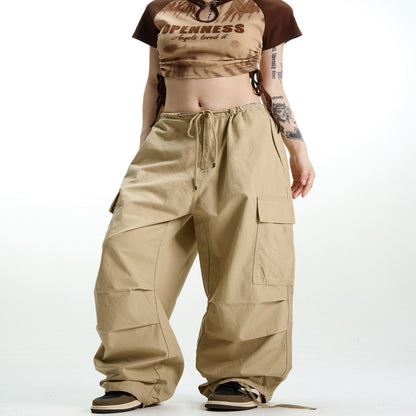 Retro Umbrella Overalls Loose Wide-leg Pants