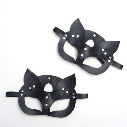 Masked Leather Rivet Mask Cat Mask Women Mask