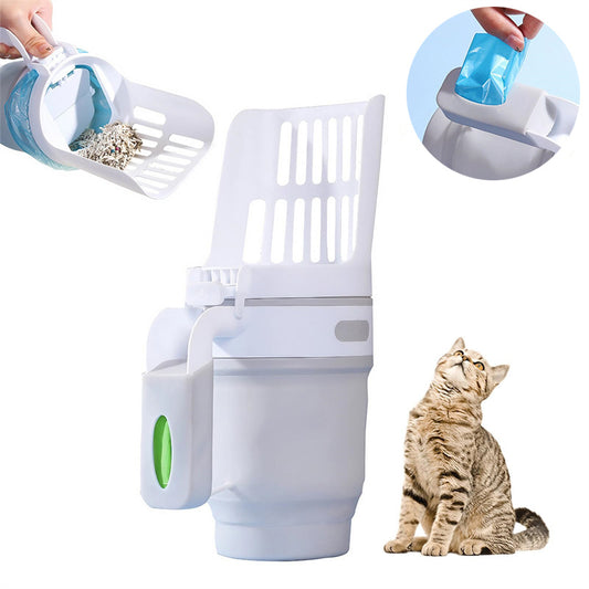 Cat Litter Shovel Scoop With Refill Bags Large Cat Litter Box Self Cleaning Cat Waste Bin