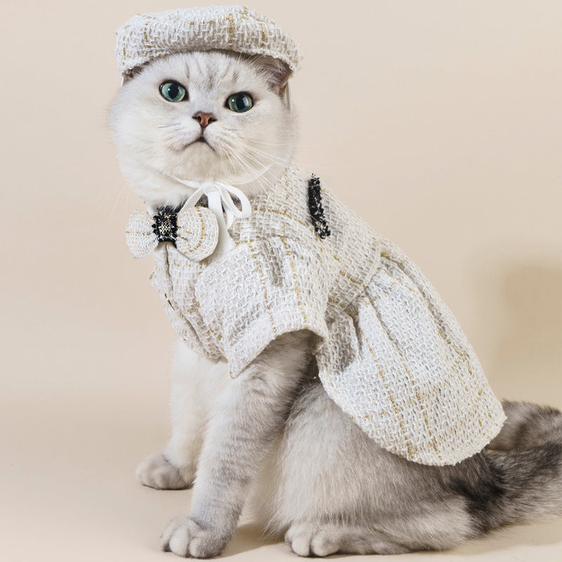 Cat Accessories Classic Style Matching Hat Coat Skirt