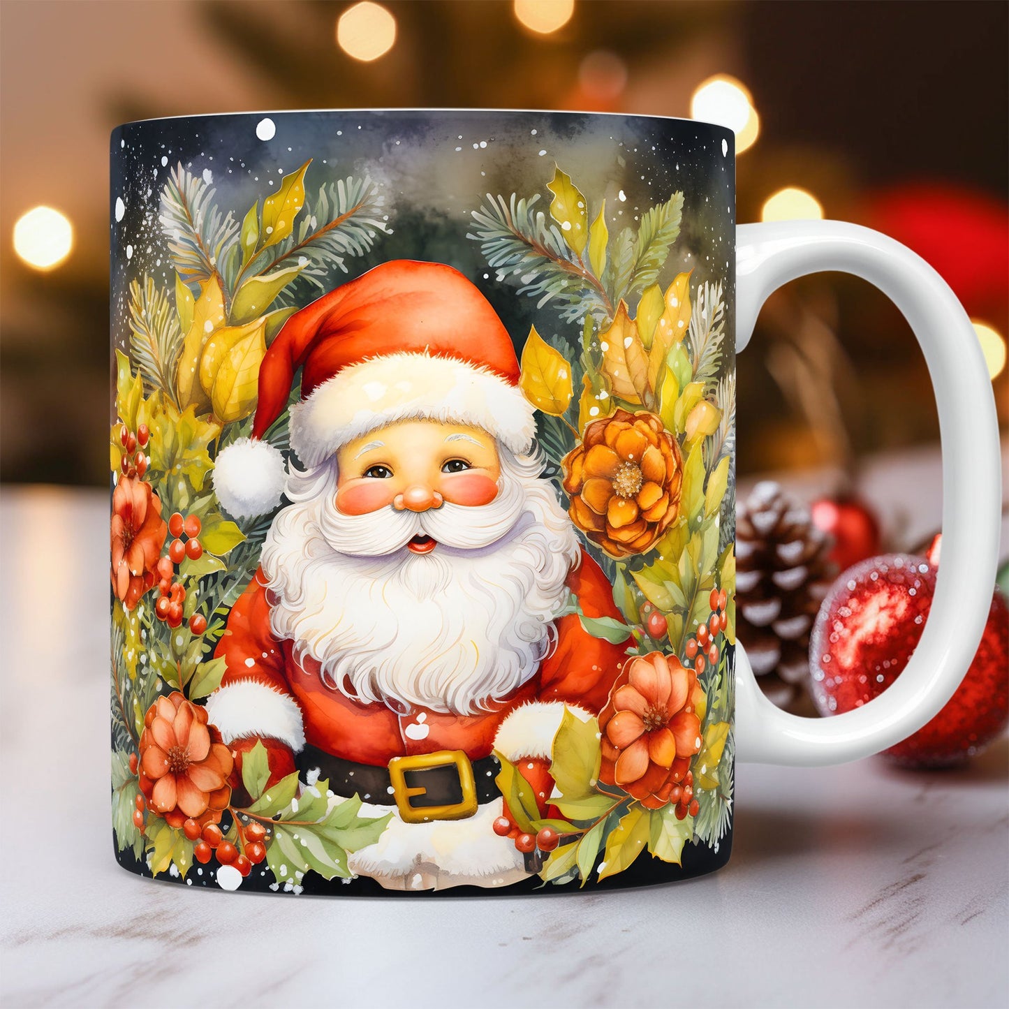 Christmas Ceramic Mug Unique Space Design Snowman Santa Coffee Cup Tea Milk Mug Christmas