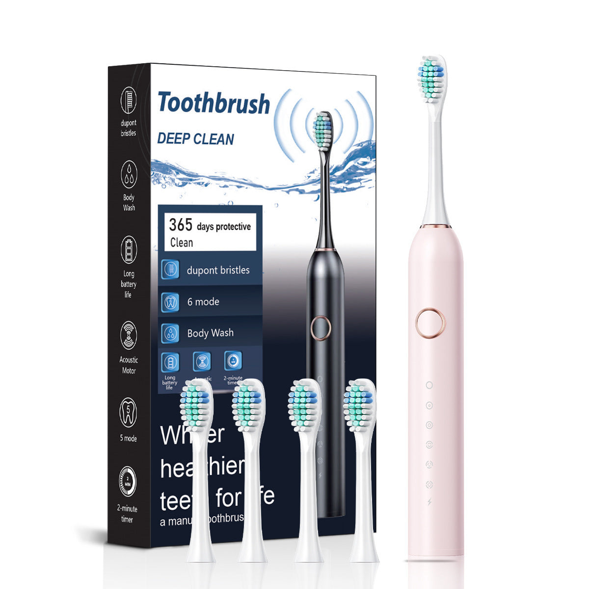 Electric Toothbrush Household 6-speed Soft Bristle Sound Wave