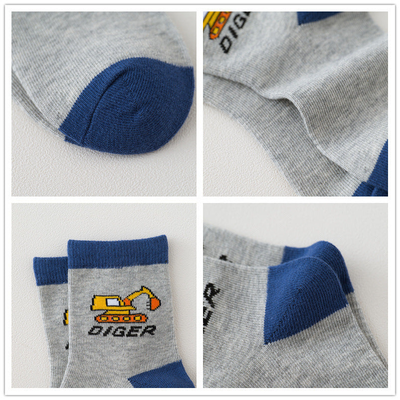 Cotton Car Cartoon Boy Socks