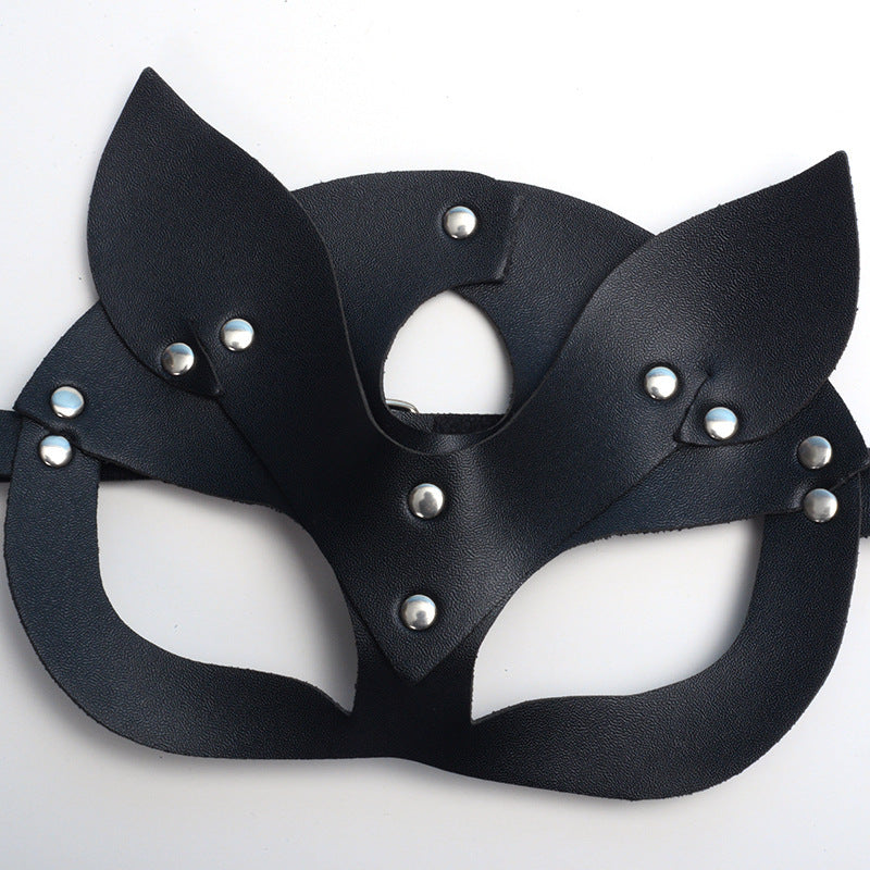 Masked Leather Rivet Mask Cat Mask Women Mask