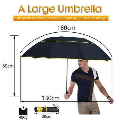 Double fold oversized umbrella