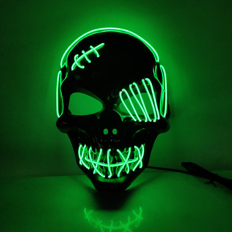 Mask Scar One-eyed Pirate Mask Bloody Horror Cold Light Halloween Mask Led Glowing Mask