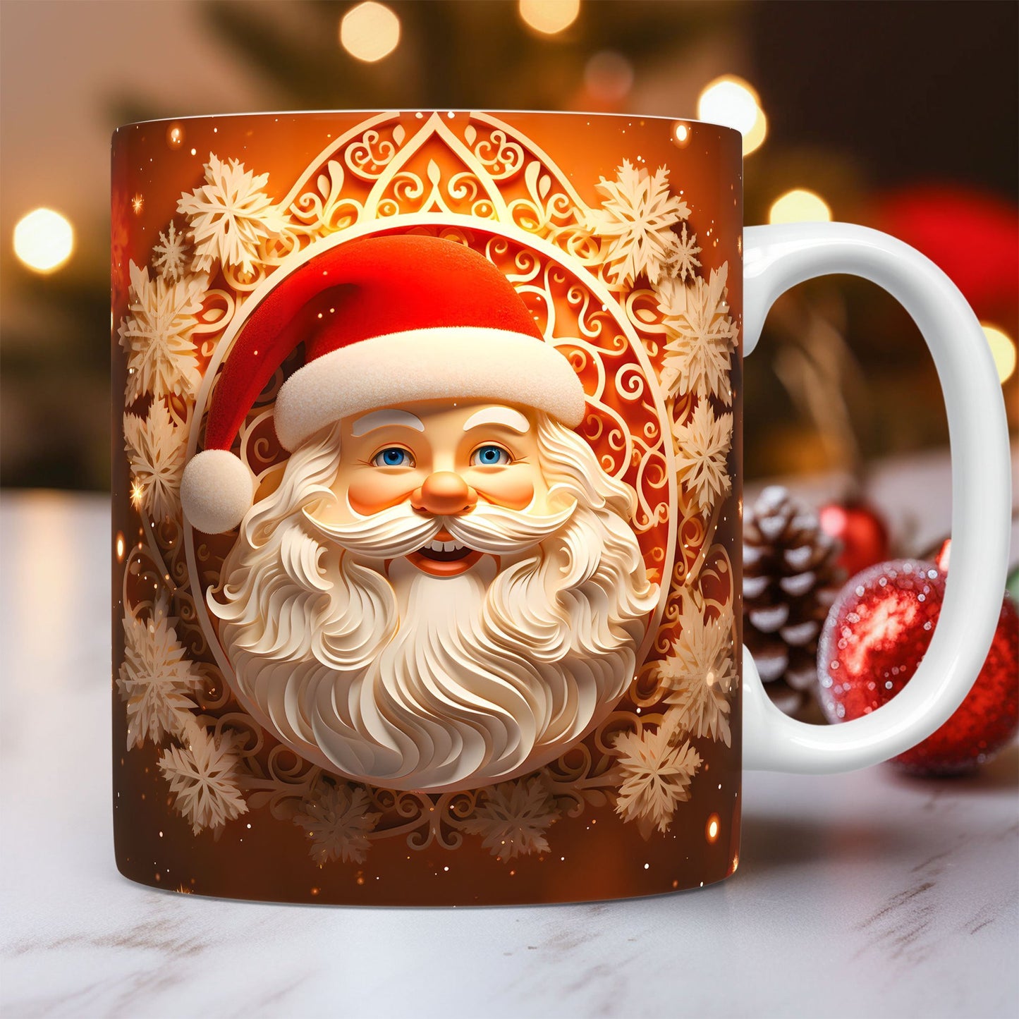 Christmas Ceramic Mug Unique Space Design Snowman Santa Coffee Cup Tea Milk Mug Christmas