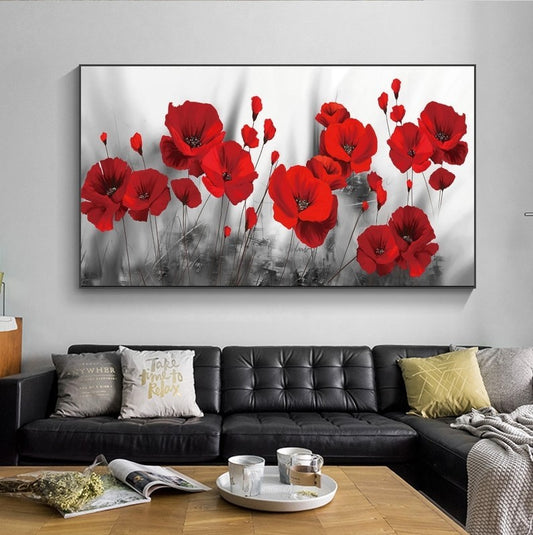 Rose Poppy Living Room Bedroom Hanging Painting Decoration