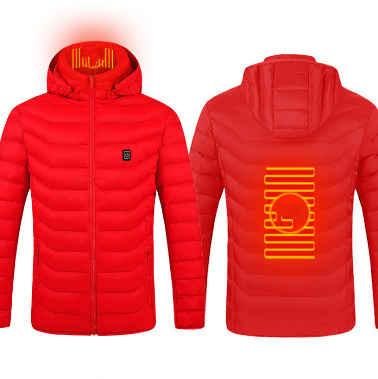 Heated Jacket Coat USB Electric Jacket Cotton Coat Heater Thermal Clothing Heating Vest Men's Clothes Winter