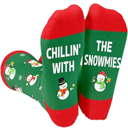 Christmas High-top Letter Jacquard Cotton Socks