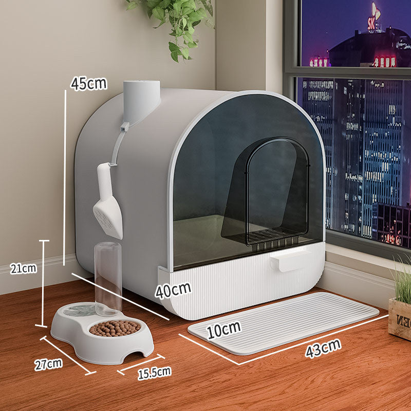 Nhà vệ sinh cho mèo Hộp đựng cát vệ sinh cho mèo Loại kín Cách ly mùi
