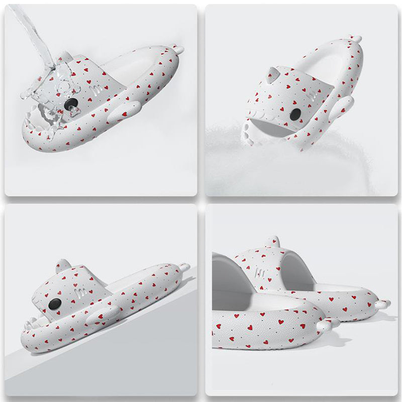 Lovers Shark Slippers Heart Print Shoes Boys Girls