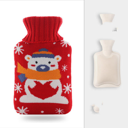 Hot Water Bottle Rubber Hot Water Bag Water Injection Knitting 2000ml