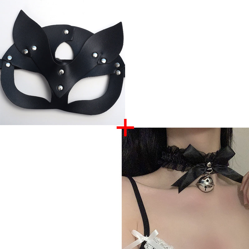 Masked Leather Rivet Mask Cat Mask Women Mask