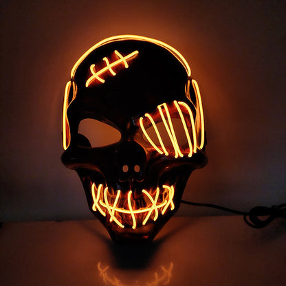 Mask Scar One-eyed Pirate Mask Bloody Horror Cold Light Halloween Mask Led Glowing Mask