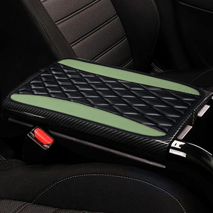 Car Armrest Box Cushion PU Leather Embroidered Non-slip Mat