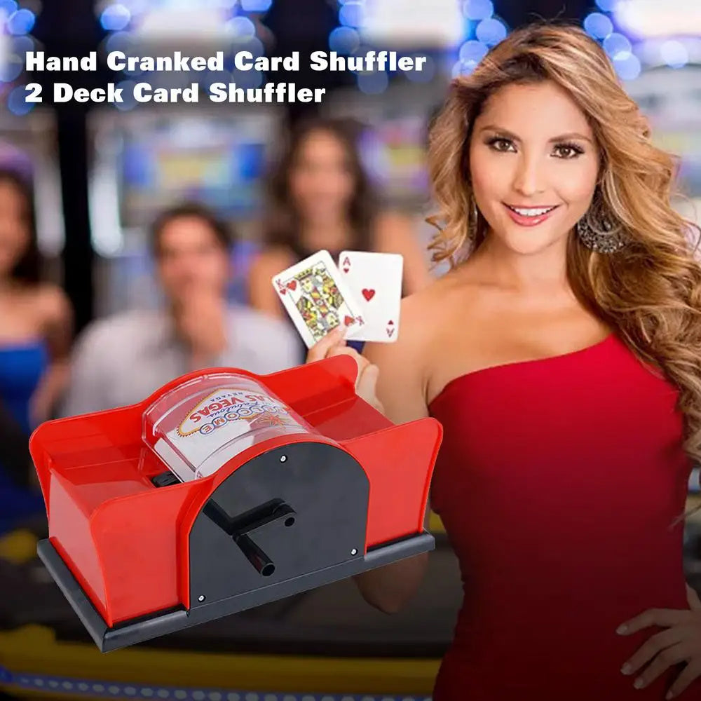 Poker Card Hand Shuffler Easy Hand Cranked Casino Card Shuffling Machine For Blackjack Poker Texas