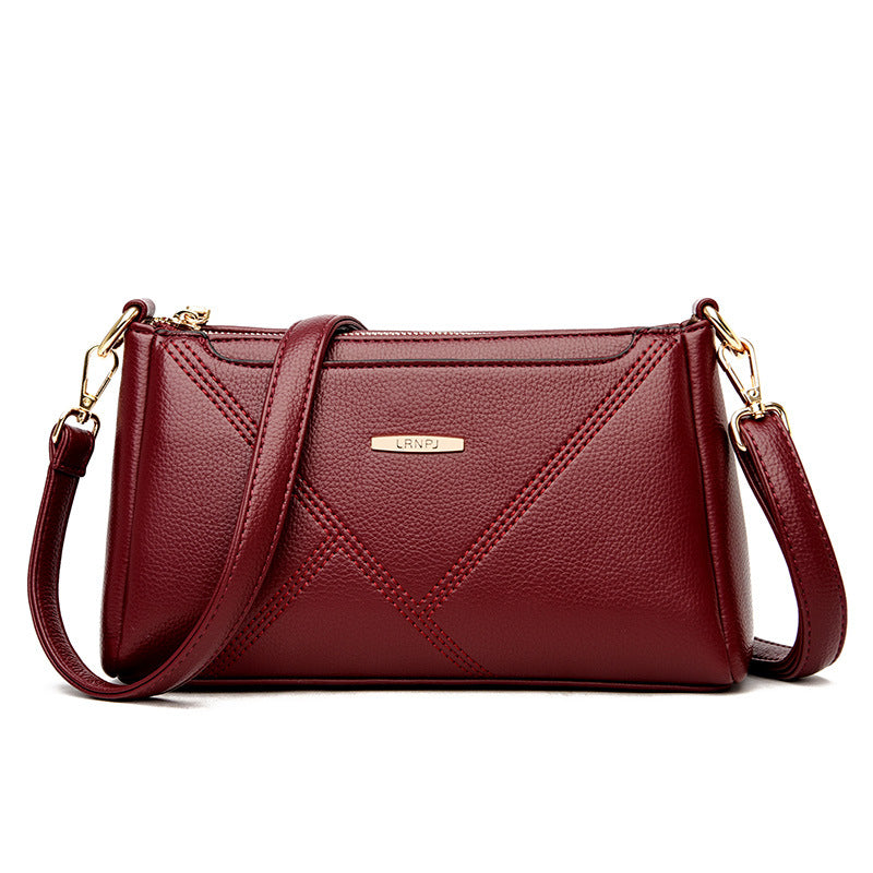 Texture Soft Leather Cross body Bag Fashion Lady