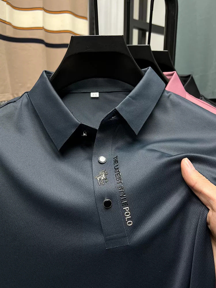 Summer Polo Shirt Business Casual Seamless Ice Silk - Online Shop AU.com