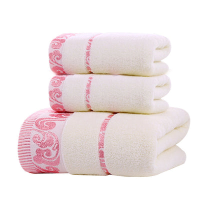 Pure Cotton Towels Three-piece Suit Thick Soft Household