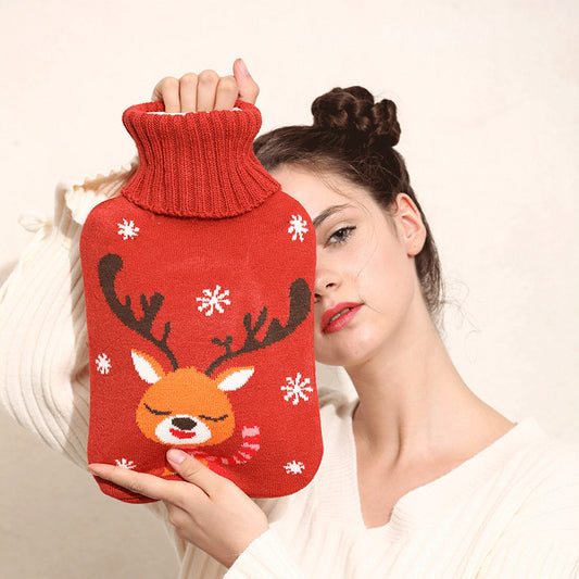 Hot Water Bottle Rubber Hot Water Bag Water Injection Knitting 2000ml