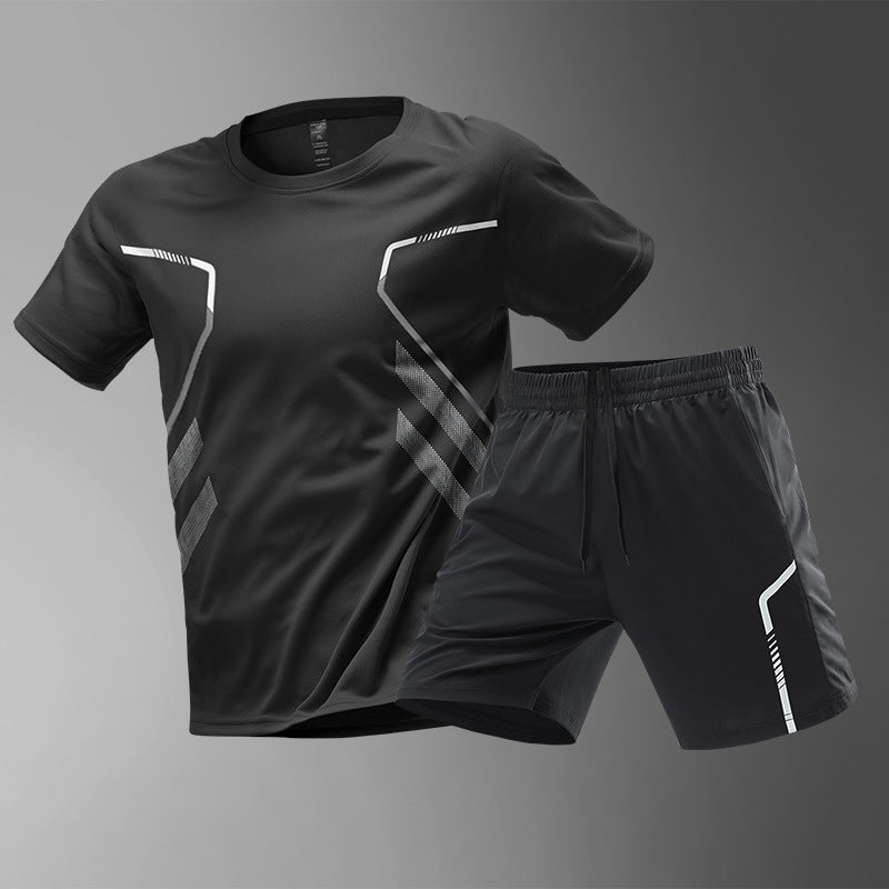 Men Quick-drying Breathable Short Sleeve Round Neck Active Tee Outdoor Workout