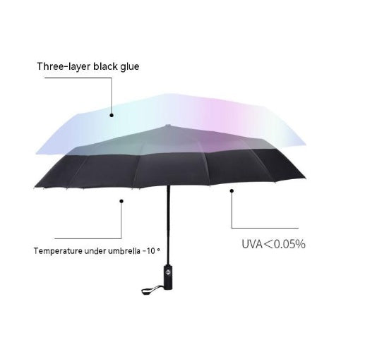 12-bone Vinyl Automatic Umbrella Plus-sized Business Folding Umbrella