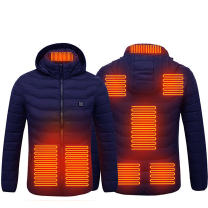 Heated Jacket Coat USB Electric Jacket Cotton Coat Heater Thermal Clothing Heating Vest Men's Clothes Winter