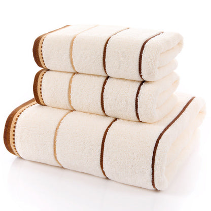 Pure Cotton Towels Three-piece Suit Thick Soft Household