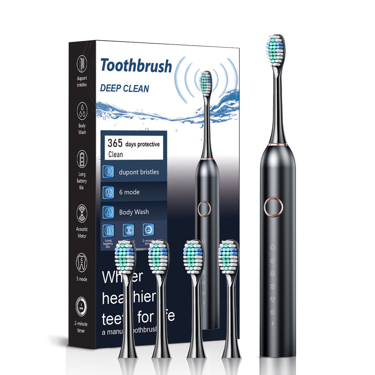 Electric Toothbrush Household 6-speed Soft Bristle Sound Wave