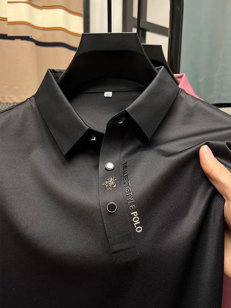 Summer Polo Shirt Business Casual Seamless Ice Silk - Online Shop AU.com