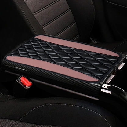 Car Armrest Box Cushion PU Leather Embroidered Non-slip Mat