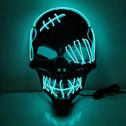 Mask Scar One-eyed Pirate Mask Bloody Horror Cold Light Halloween Mask Led Glowing Mask