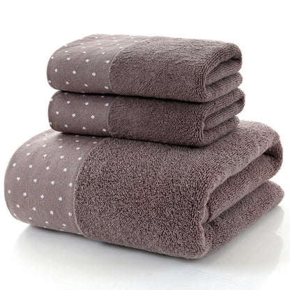 Pure Cotton Towels Three-piece Suit Thick Soft Household