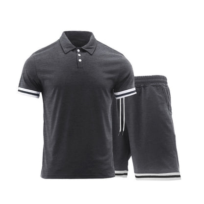 Lapel Button Casual T-shirt Suit Men