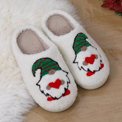 Santa Claus Home Slippers Couple Indoor Floor Bedroom Slipper Christmas Warm Shoes Women Men