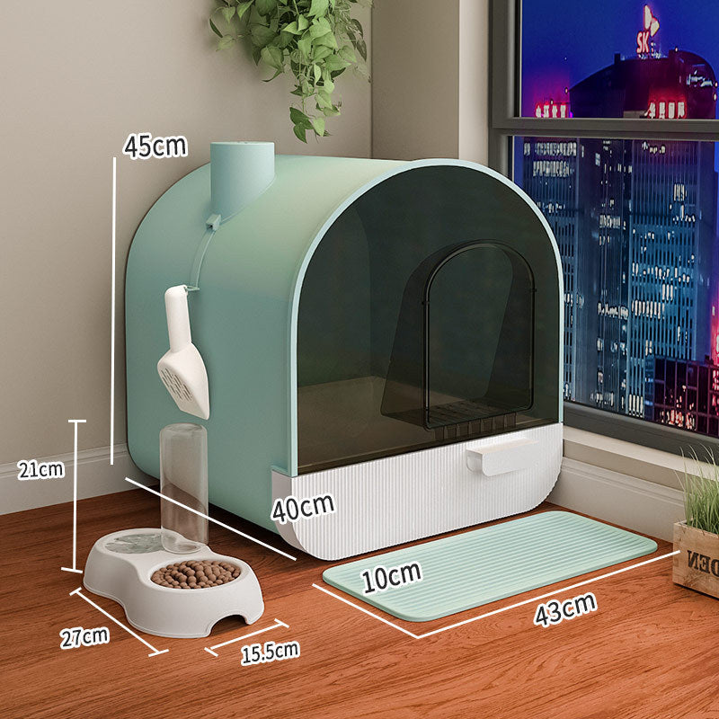 Nhà vệ sinh cho mèo Hộp đựng cát vệ sinh cho mèo Loại kín Cách ly mùi