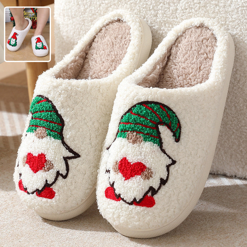 Santa Claus Home Slippers Couple Indoor Floor Bedroom Slipper Christmas Warm Shoes Women Men