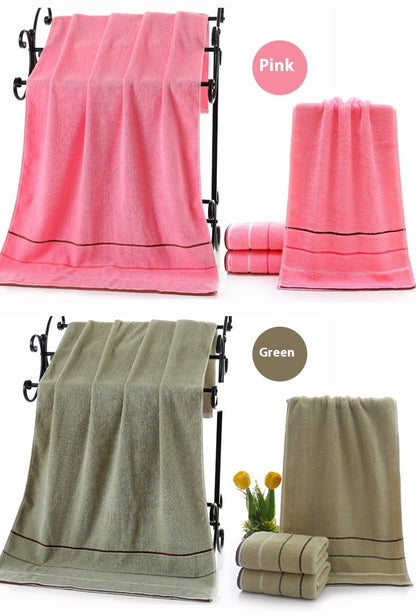 Pure Cotton Towels Three-piece Suit Thick Soft Household